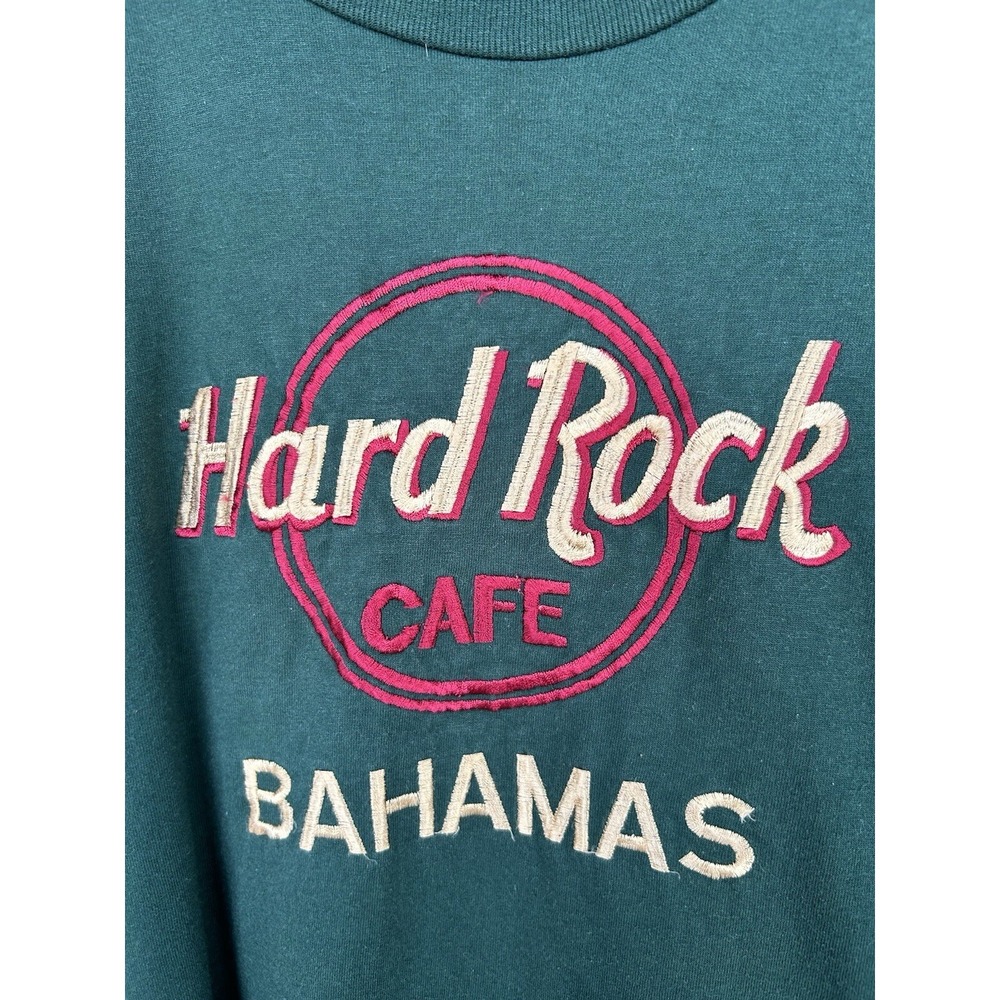 Vintage Hard Rock Cafe Logo Bahamas T-Shirt Size L Jerzees Heavy Blend Made USA